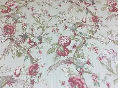 £15.95 • Buy Porter And Stone RENAISSANCE Floral/Bird Cotton Fabric For Upholstery/Curtains.