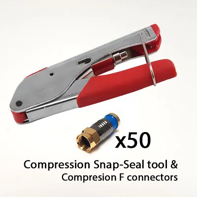 Snap-Seal Crimper RG6 WF100 RG59 Coax Cable Compression F Connector Plug X50 • £28.99