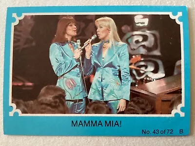 1976 SCANLENS ABBA TRADING CARD No.43 COLOUR BACK GLUE ON THE BACK OF THE CARD • $7