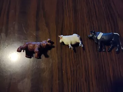 3 Vintage Miniature Heavy Plastic Rubber-like  Animal Figurines • $5