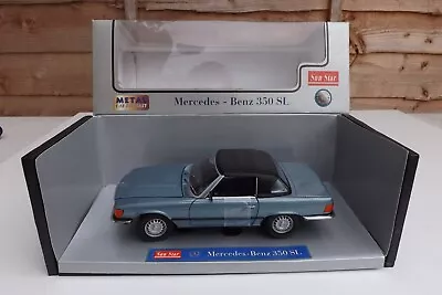 Sunstar 1:18 Scale Model Car Mercedes Benz 350 Sl 1977 Blue Grey • £59.99