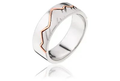 £49 • Buy NEW Official Welsh Clogau Silver & Rose Gold Cynefin Ring SIZE J £80 OFF!