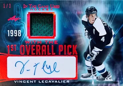 🔥#/3 Red Vincent Lecavalier Auto Relic 2022-23 Itg Game Used 1st Overall Pick • $49.99