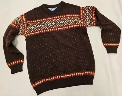 VINTAGE Norsewear Virgin Wool Sweater Nordic Fair Isle Men's M  • $39.95