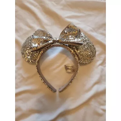 Disney Mickey Mouse Minnie Mouse Shinny Silver Glitter Ears Disco Wedding • $15