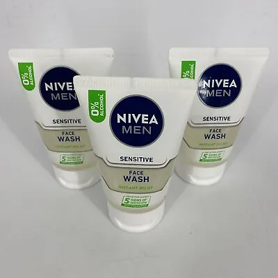 3 X Nivea Men Sensitive Face Wash (100ml) • £7.49