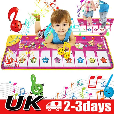 Kids Large Size Musical Piano Educational Voice Singing Gym Playmat Piano Mats • £12.89
