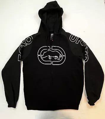 New Mens Small Ecko Unltd Hoodie Sweatshirt Rhino Logo Black Zip Up • $10.99