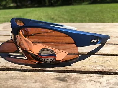 Maxx HD Sunglasses Ray Navy Blue White High Definition Brown Lens Golf • $19.95