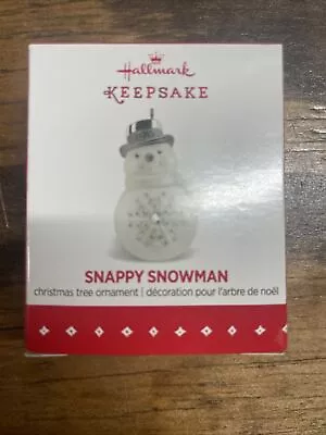 Hallmark Keepsake 2015 Snappy Snowman Miniature Christmas Tree Ornament • $9.38