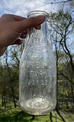 Protection Farm Dairy S Levin Cow Pictorial Milk Bottle Baltimore MD Maryland • $34.99