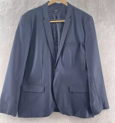 Structure Slim Fit Mens Navy Blue Blazer Single Breast 1 Button Sz XL • $41.61