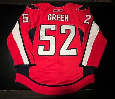 AUTHENTIC RBK Mike Green Autographed WASHINGTON CAPITALS RED JERSEY SIZE 46 MiC • $50