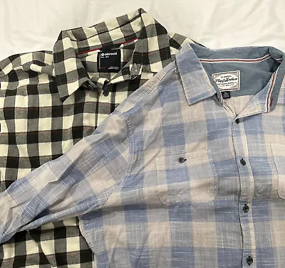 Mens Button Up Plaid Pattern Dress Shirt. Combo Set Lot Of 2 Extra Large Reg • $20.95