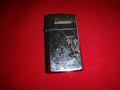 Vintage Year 1996 High Polish Zippo Slim Lighter With FLORIDA & PALM TREE Emblem • $58.99