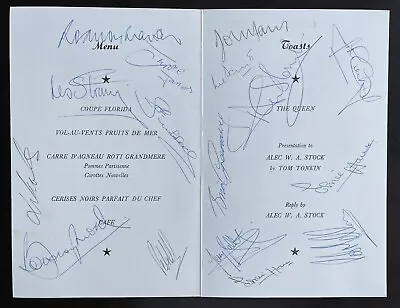 £129 • Buy Fulham 1977 Team Signed Presentation Dinner Menu Programme BOBBY MOORE