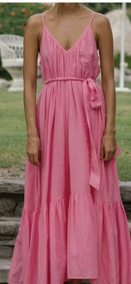 $125 • Buy SPELL & THE GYPSY Azalea Strappy Maxi Dress In Candy, Size M Organic Cotton