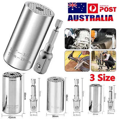 Silver Universal Magic Socket Wrench Grip Power Drill Adapter Nut Bolt Tool 1/2X • $27.99