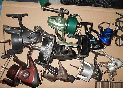 Vintage Mixed Lot Of 9 Spinning Fishing Reels For PARTS / REPAIR • $0.99