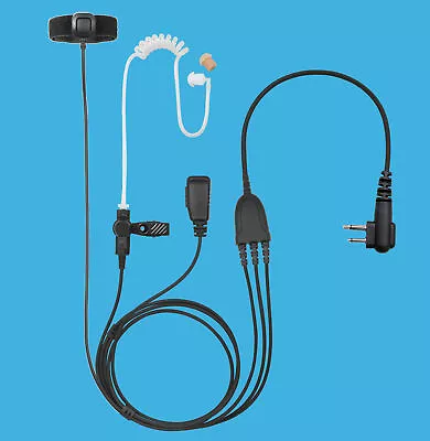 Comfortable 3-Wire Clear Tube Earpiece PTT Mic For Motorola P145 P180 P160 Radio • $17.90