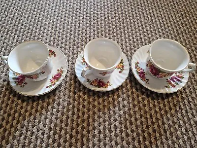 £15 • Buy Old Foley James Kent Staffordshire 3x China Cup And Saucer, Flower Design