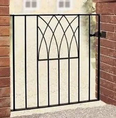 Anavio Metal Garden Gate 838mm To 991mm GAP X 812mm Wrought Iron Style Modern • £103.20