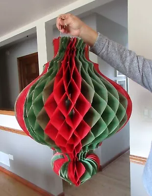 Vtg. Large Store Display Honeycomb Tissue Ornament Shaped Hanging Decoration • $23