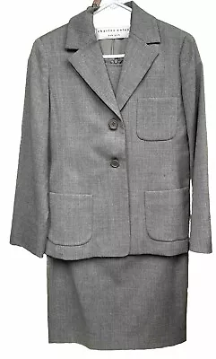 Charles Nolan NY Gray Wool Dress Suit Women 6 EXTRAORDINARY QUALITY NWOT • $89.90