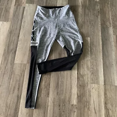 PINK Victoria's Secret Ultimate Yoga Leggings Gray Black  Spell Out Logo Size S • $19.99