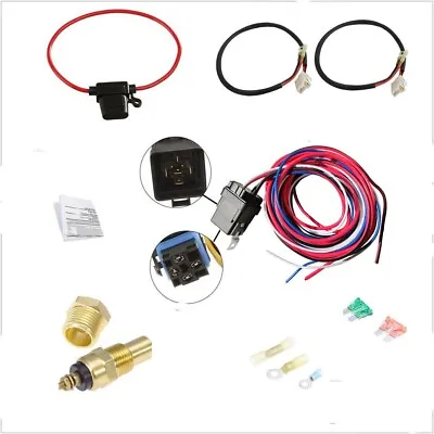 Dual Electric Fan Cooling Wiring Install Kit 165/185 Thermostat 40 AMP Relay Kit • $21.99