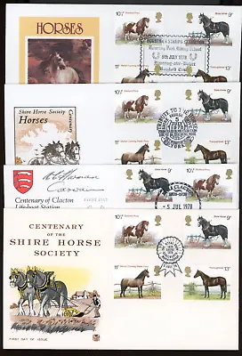 £13.99 • Buy 1978 Shire Horse Society X 14 FDCs With Range Of Handstamps Including Scarcer