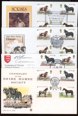 £13.99 • Buy 1978 Shire Horse Society X 14 FDCs With Range Of Handstamps Including Scarcer