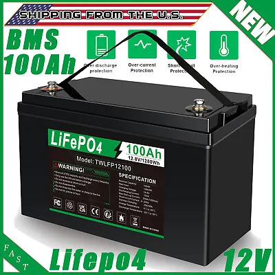 12V 100Ah LiFePO4 Lithium Battery BMS For RV Solar System Marine Trolling Motor • $179.99