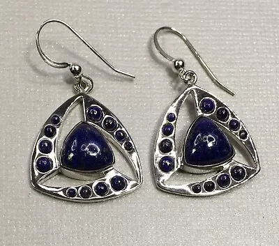 Jay King Mine Finds Lapis Lazuli Triangle Sterling Silver Dangle Drop Earrings • $39.98