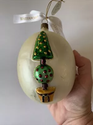 $20 • Buy Waterford Holiday Heirlooms Ornament Holiday Topiary Tree Egg W/Tag