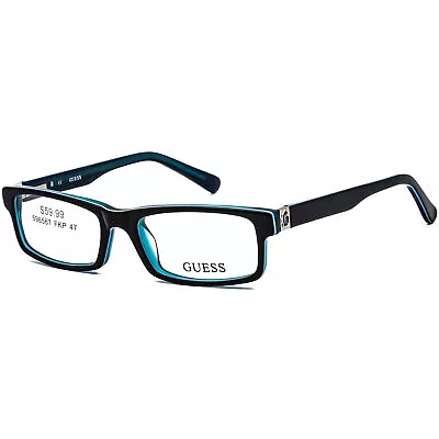 Guess Women's Eyeglasses Clear Demo Lens Black/Blue Plastic Frame GU 9059 B24 • $10.49