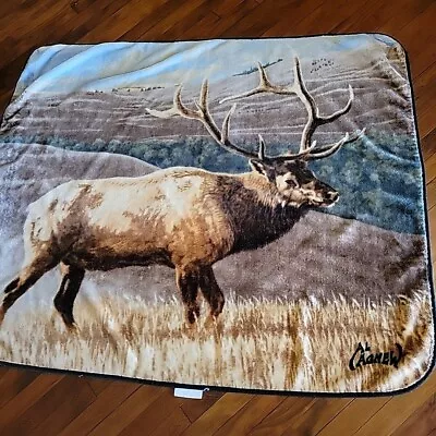 Vintage Al Agnew THE Elk Soft Plush Throw Blanket 49 X 58  • $14.90