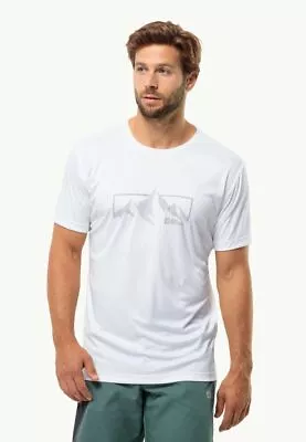 Jack Wolfskin Mens Graphic T-Shirt Stark White • £26.42