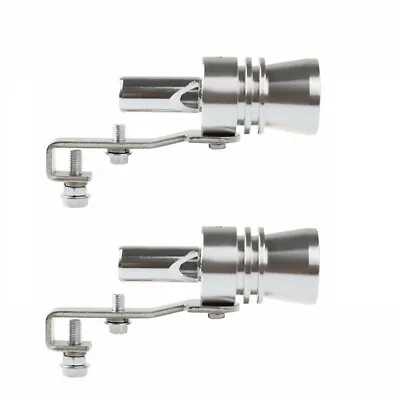 2 × Blow Off Valve Noise Whistle Simulator Turbo Sound Muffler Tip Car XL Silver • $12.59