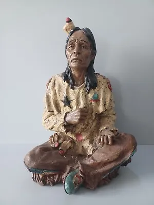 Elgate Fine Detail Native American Sitting Indian 8” Statue Figure Figurine • £17.90
