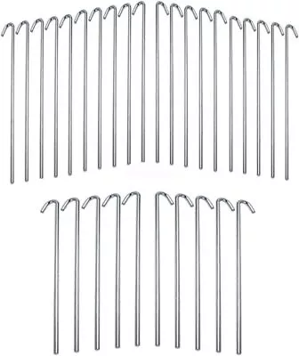 30 Piece Metal Galvanized Steel Tent Pegs Garden Stakes Fence Tarp Camping Grass • $14.29