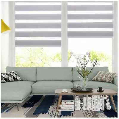 Horizontal Window Shade Blind Zebra Dual Roller Blinds CurtainsEasy To Install  • $31.99