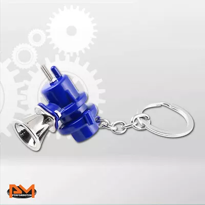 Turbocharger Blow Off Valve Bov Style Car Keychain Alloy Keyring Key Fob Blue • $5.89