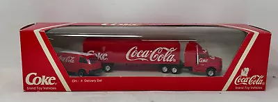 Vintage Coca-Cola Coke Delivery Set Van & Tractor Trailer 18 Wheel Truck 1994 • $24.95