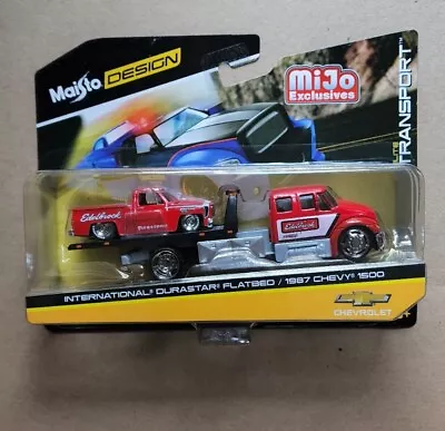 Maisto Elite Transport International Durastar Flatbed/'87 Chevy Silverado 1500 • $16.98