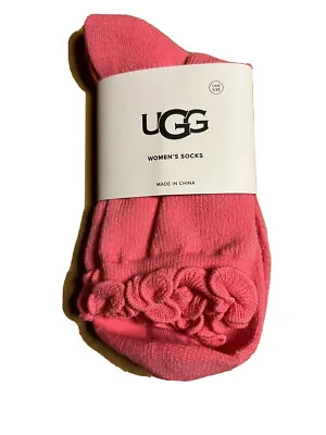 $10 • Buy UGG Women's Ruffle Lettuce Casual Crew Quarter Socks Size OS