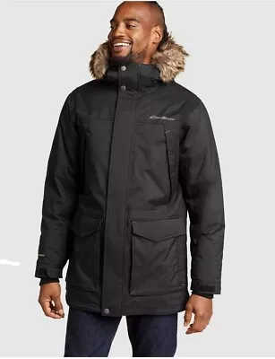 Eddie Bauer Men's Superior Down Parka Jacket 650 FP Size Large Black - New ✅ • $174.99