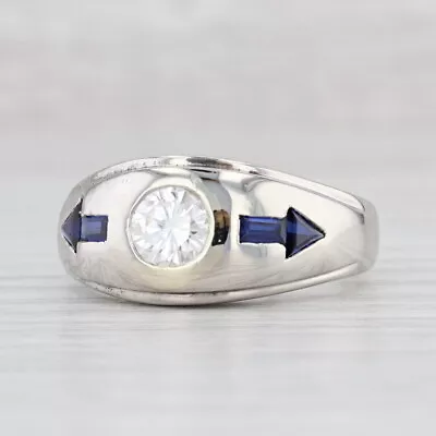 Vintage 1.48ctw Moissanite Lab Created Sapphire Men's Ring 10k Gold Size 11.75 • $799.99
