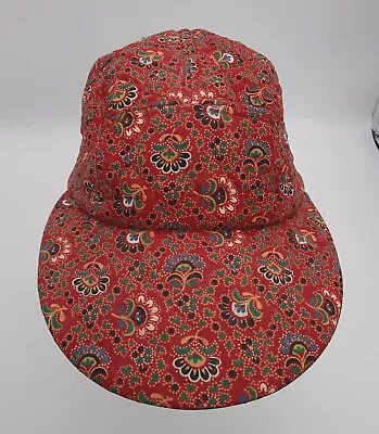 Vera Bradley Vintage Colette Red 1995 Five Panel Hat Cap Elastic Back • $22.49