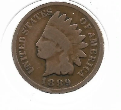 £1.85 • Buy 1889 Rare 100 Year Old Indian Head Penny Liberty Shield Cent US Collection Coin